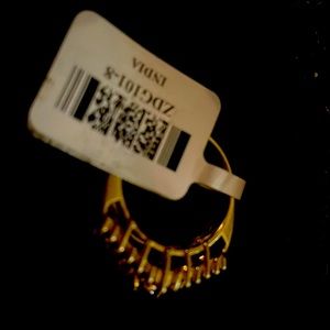 1.25CTW ROUND AND BUGUETTE CHAMPAGNE DIAMOND 10K Yellow gold Ring